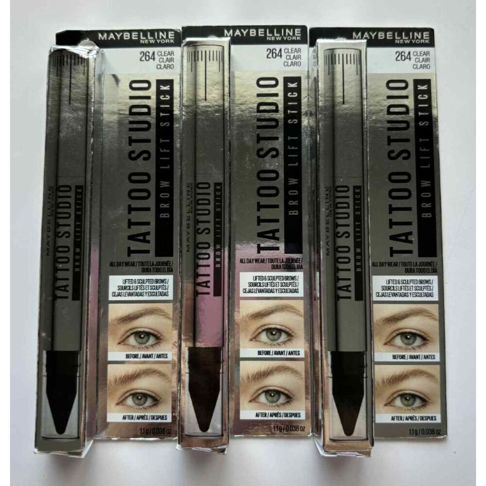 Maybelline Tattoo StudioโBrow Lift Stick 264 Clear Lot of 3